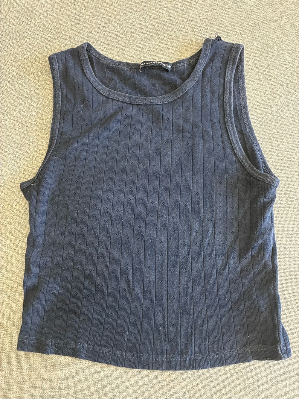 Brandy Melville navy Ribbed Tank Top - Women